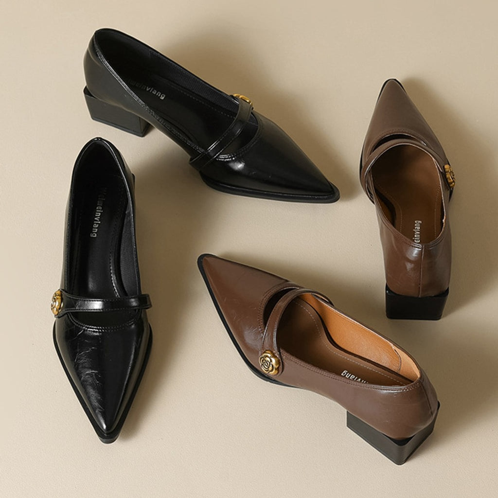 Élise French Retro Camellia Pump Heel
