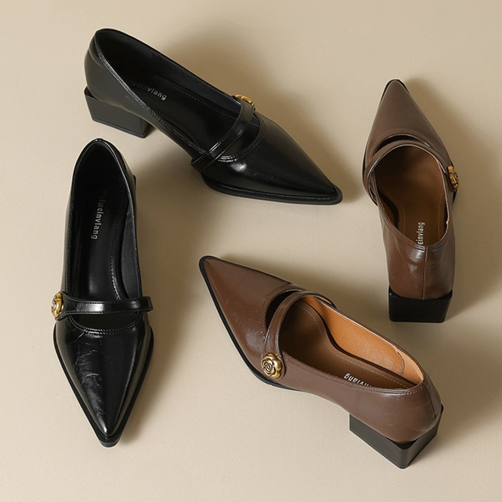 Élise French Retro Camellia Pump Heel