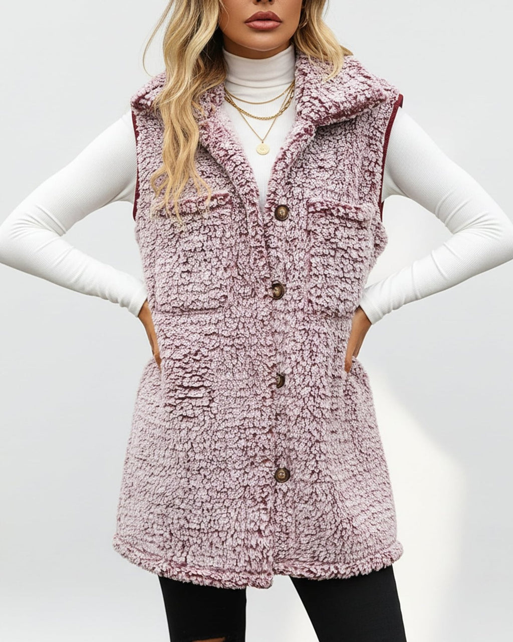 Léa Women's Velvety Plush Mid-Length Warm Vest