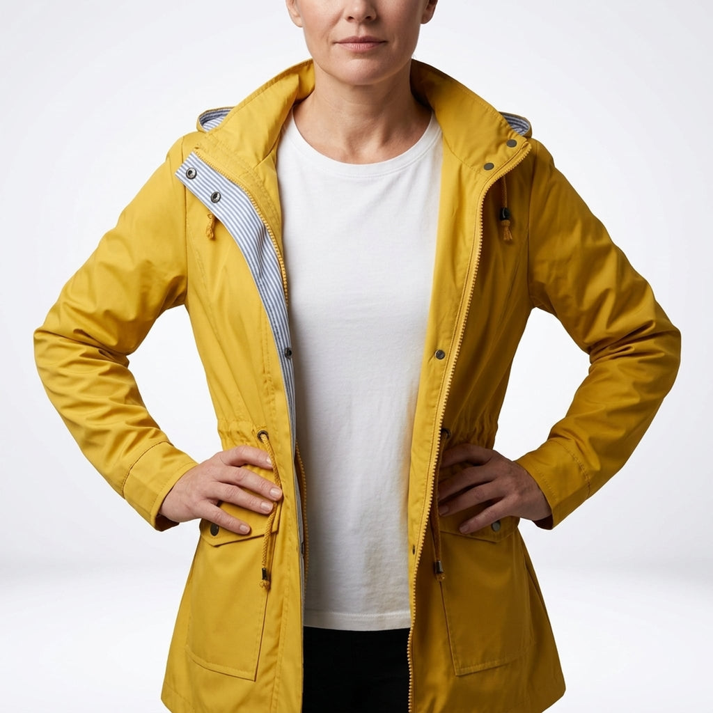 Léa Cinched Detachable Hood Windbreaker
