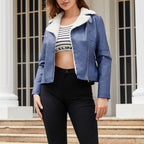 Penelope Vegan Leather Aviator Jacket