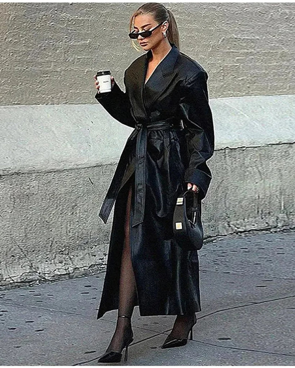 Léa Signature Vegan Leather Trench Coat