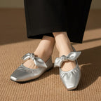 Élise Scrunched Bow Slip-On Mules
