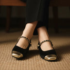 Élise French Gold Toe Mary Jane Flats