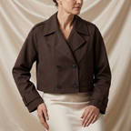 Léa Cropped Double-Breasted Trench Jacket