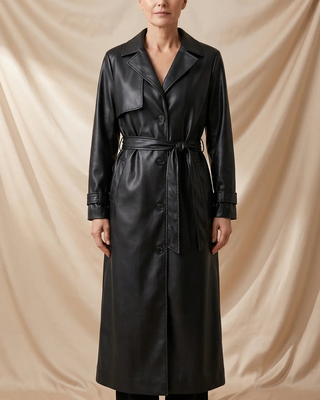 Léa Signature Vegan Leather Trench Coat