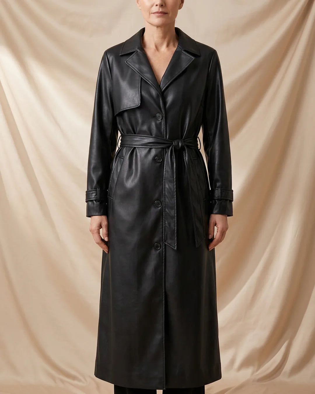 Léa Signature Vegan Leather Trench Coat
