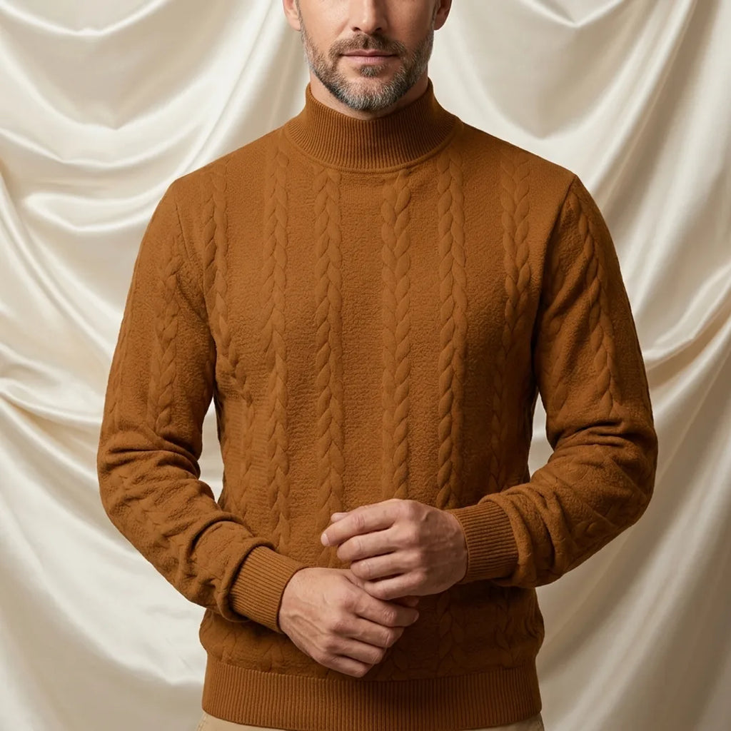 Blake Holloway Jacquard Knit Mid-Collar Sweater