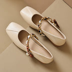 Élise French Scarved Square Toe Mary Jane Flats