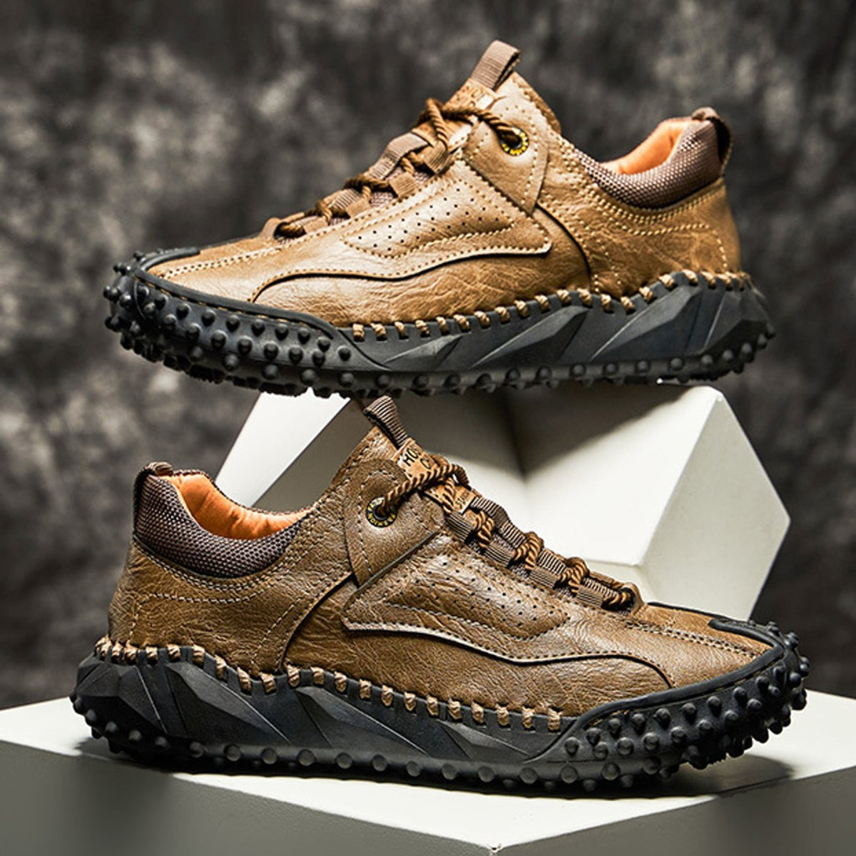 Stryde Vintage Stitched Supple Leather Sneaker