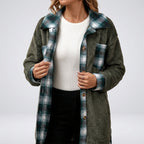 Léa Women's Plaid Plush Long Jacket