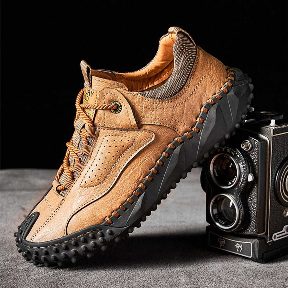 Stryde Vintage Stitched Supple Leather Sneaker