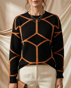 Léa Abstract Geometric Knit Pullover