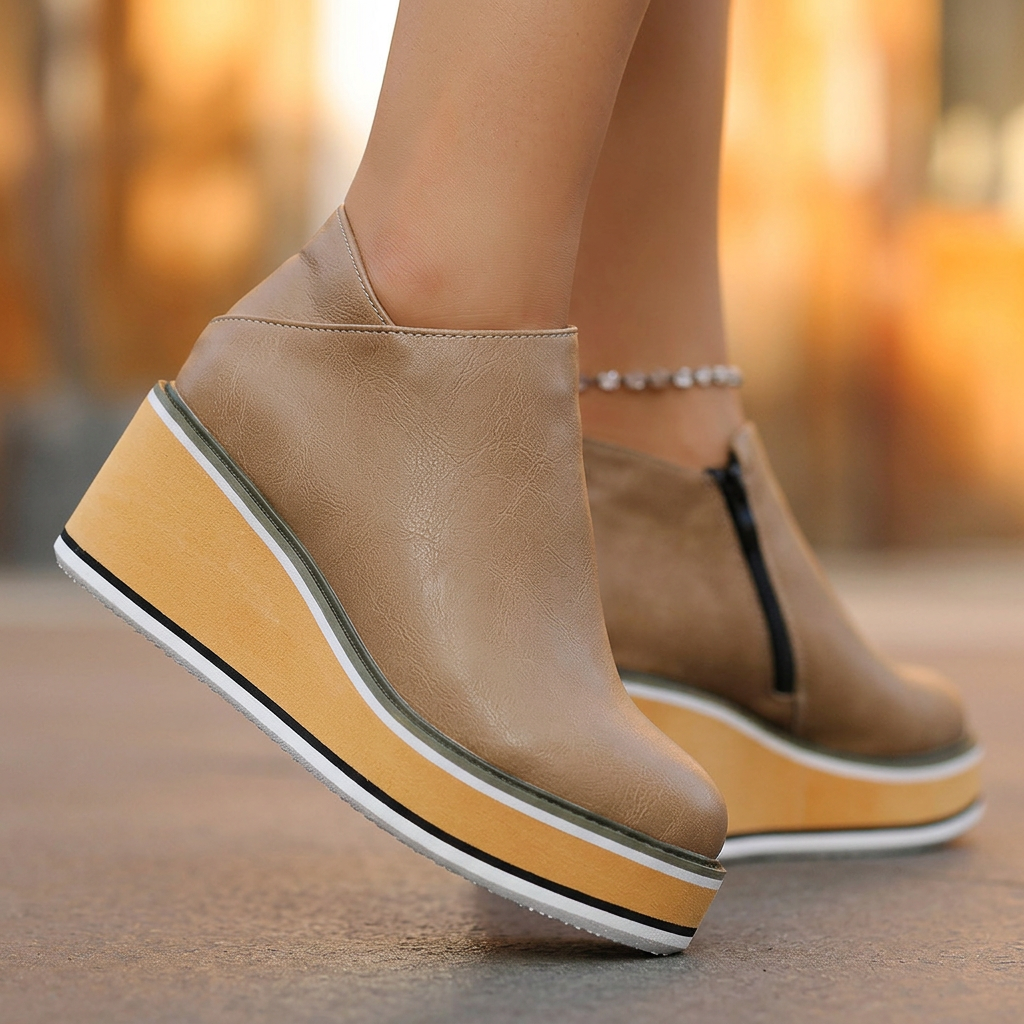 Alessia Winter Platform Side Zipper Booties