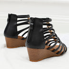 Élise Ribbed Gladiator Wedge Vacation Sandals