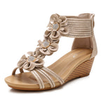 Élise Floral Boho Vacation Wedge Sandals