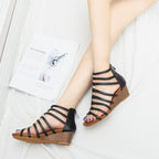 Élise Ribbed Gladiator Wedge Vacation Sandals