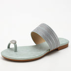 Élise Rhinestone Beach Flat Sandals