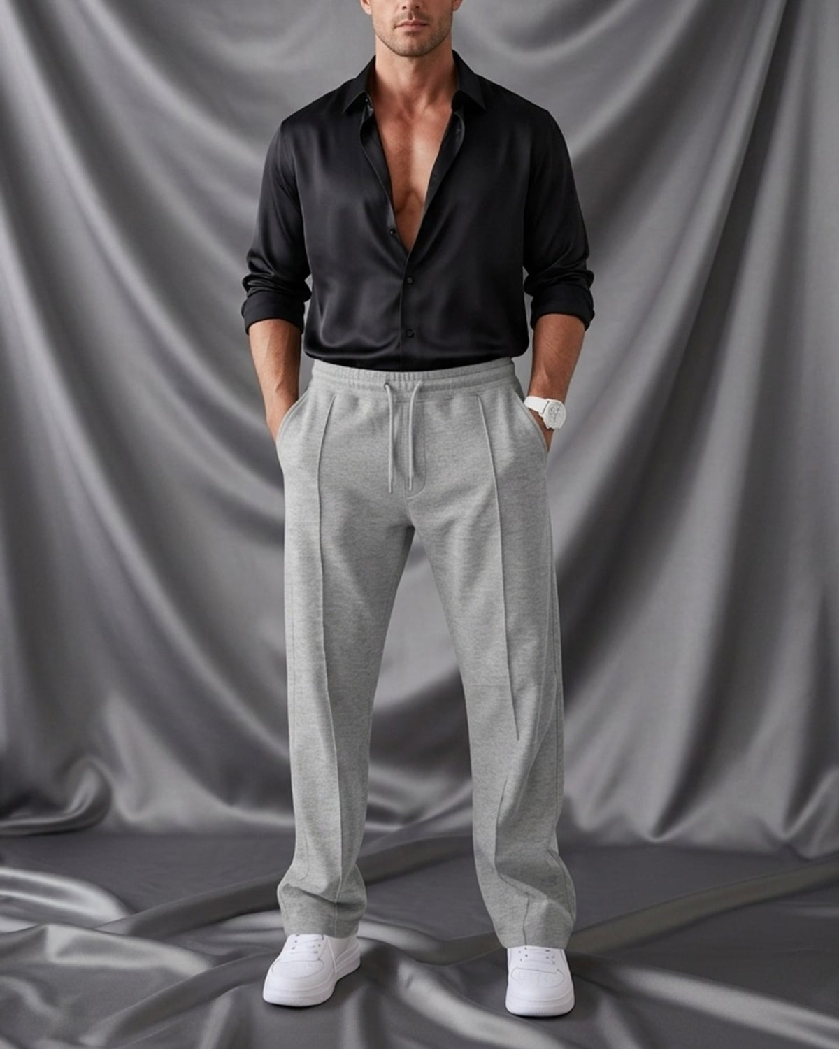 Clifford Relaxed Straight-Leg Formal Joggers