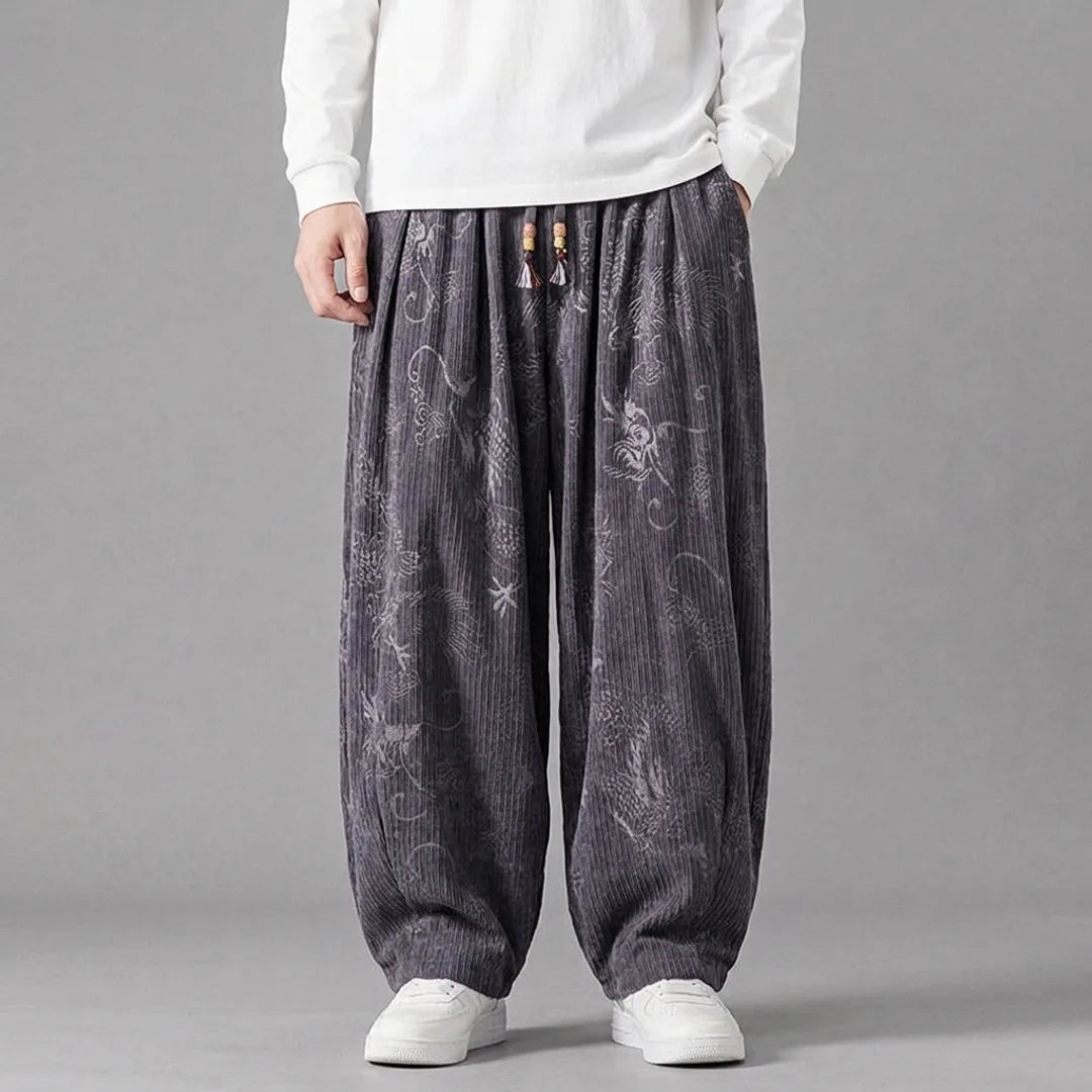Donovan Dragon Baggy Drawstring Pants
