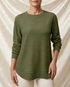Penelope Waffle Knit Long Sleeve Top