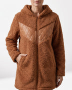 Léa Women's Plush Mid-Length Hooded Jacket