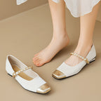 Élise French Gold Toe Mary Jane Flats