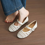 Élise Hollow Out Breathable Mary Jane Ballet Flats