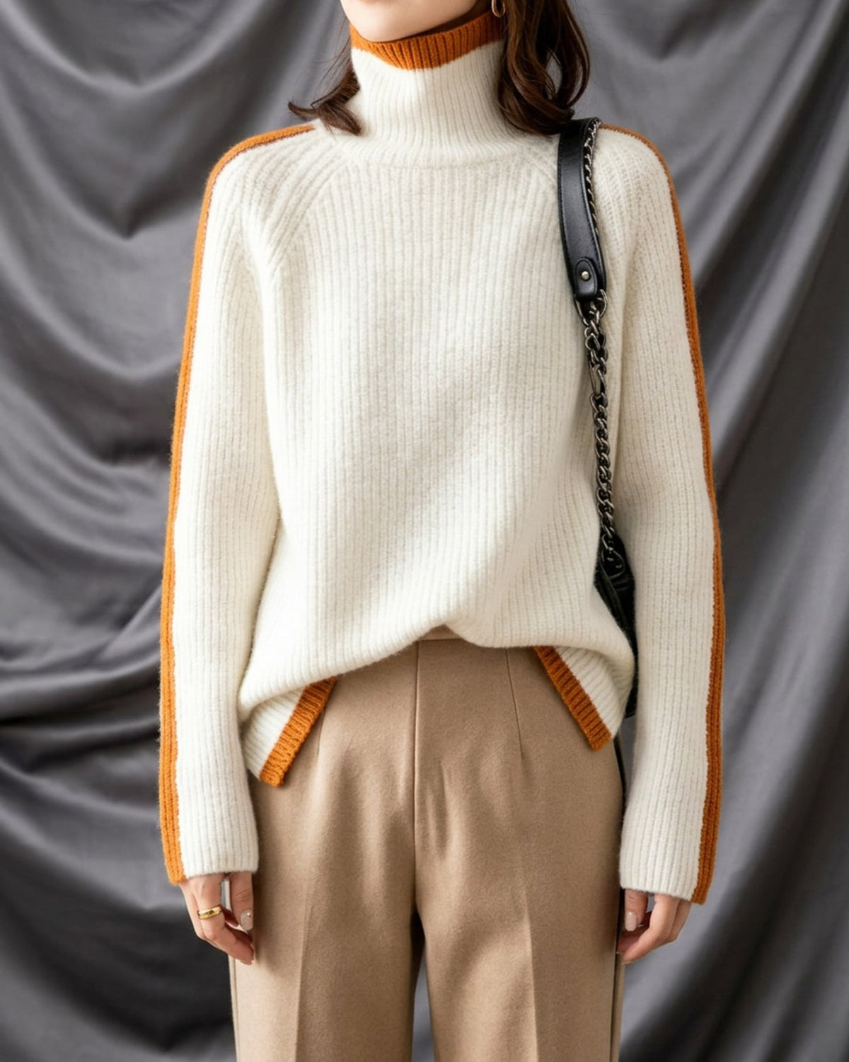 Luciel Thick Knit Mélange Turtleneck