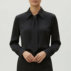 Léa Business Casual Tie-Front Long Sleeve Blouse