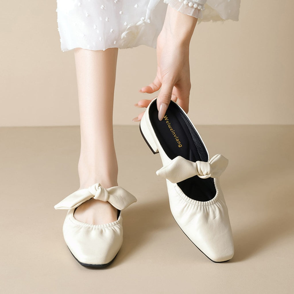 Élise Scrunched Bow Slip-On Mules