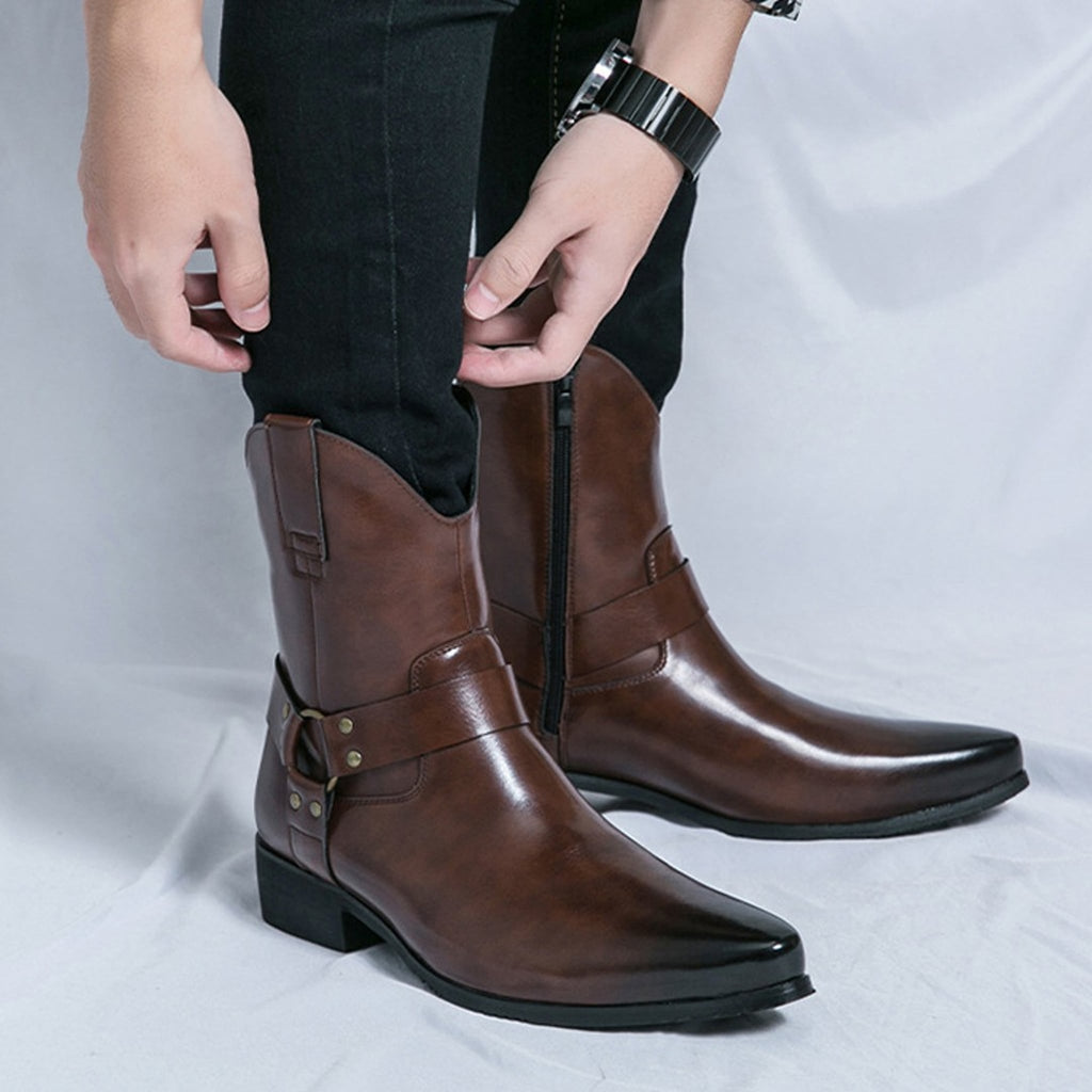 Sterling Pointed-Toe High Top Western Boots