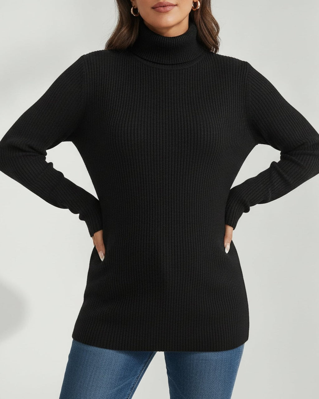 Léa Classic Maternity Ribbed Knit Turtleneck