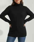 Léa Classic Maternity Ribbed Knit Turtleneck