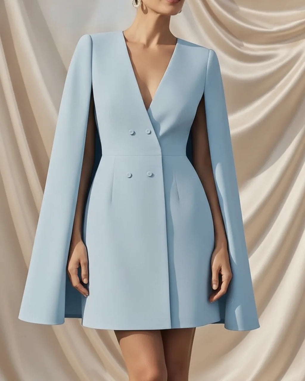 Léa Double-Breasted Shawl Business Casual Dress