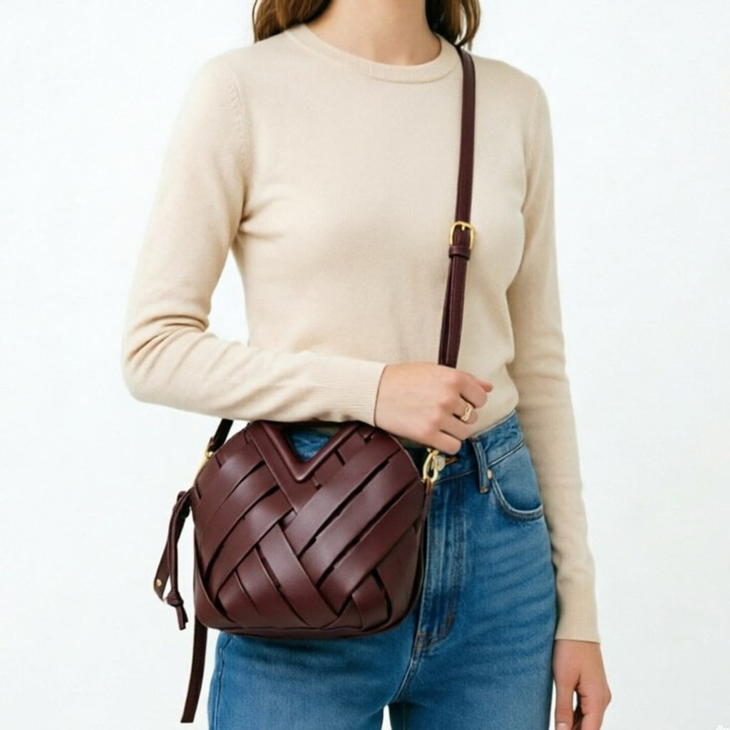 Élise Woven Vegan Leather Handbag