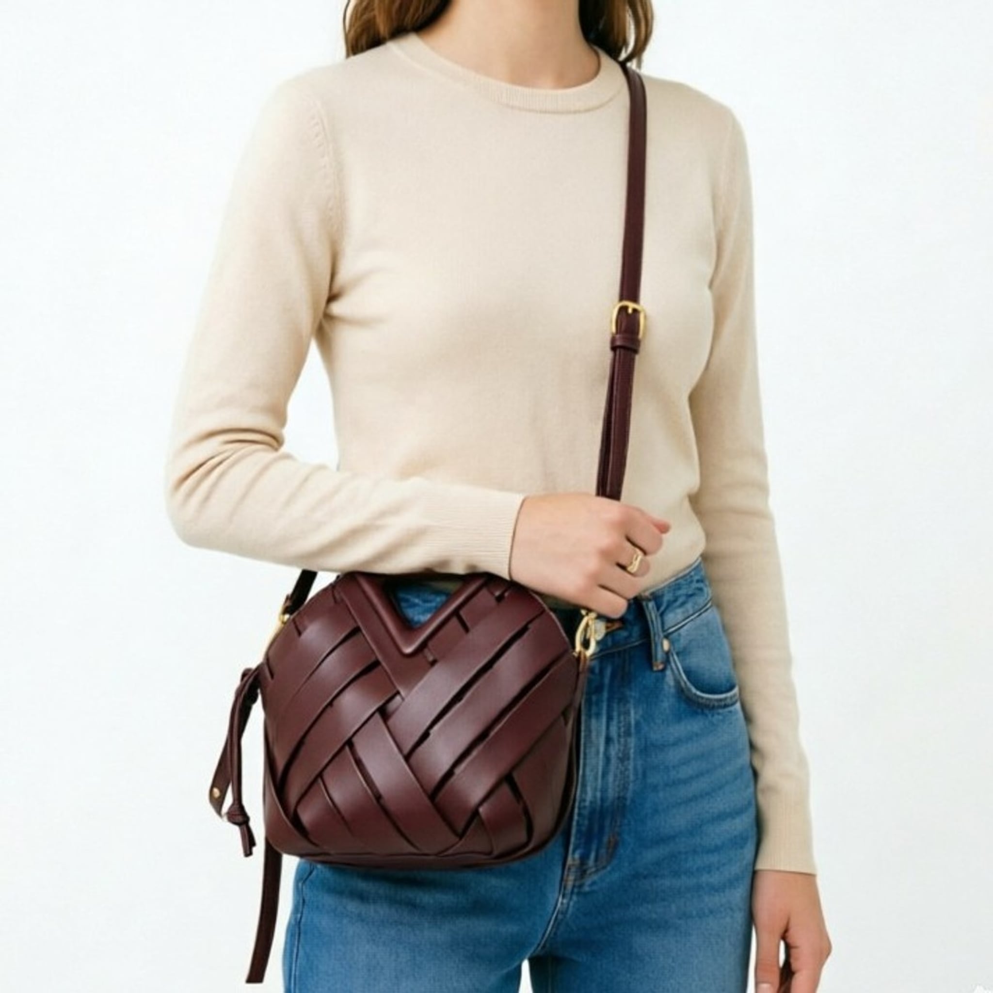 Élise Woven Vegan Leather Handbag