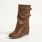 Élise Vintage Western Wide Calf Booties