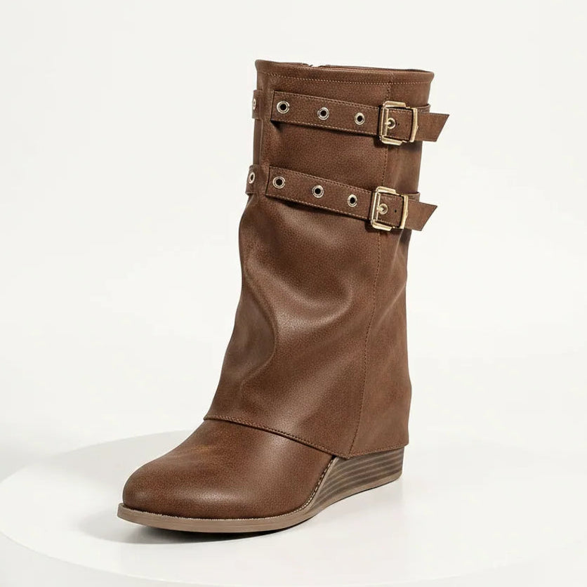 Élise Vintage Western Wide Calf Booties