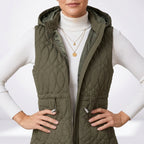 Léa Hooded Quilted Lightweight Vest Jacket