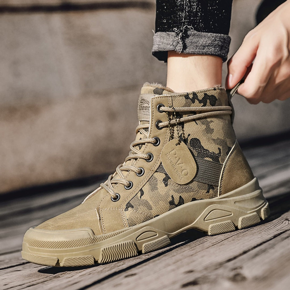 Ridge Rugged Camouflage Work Boots