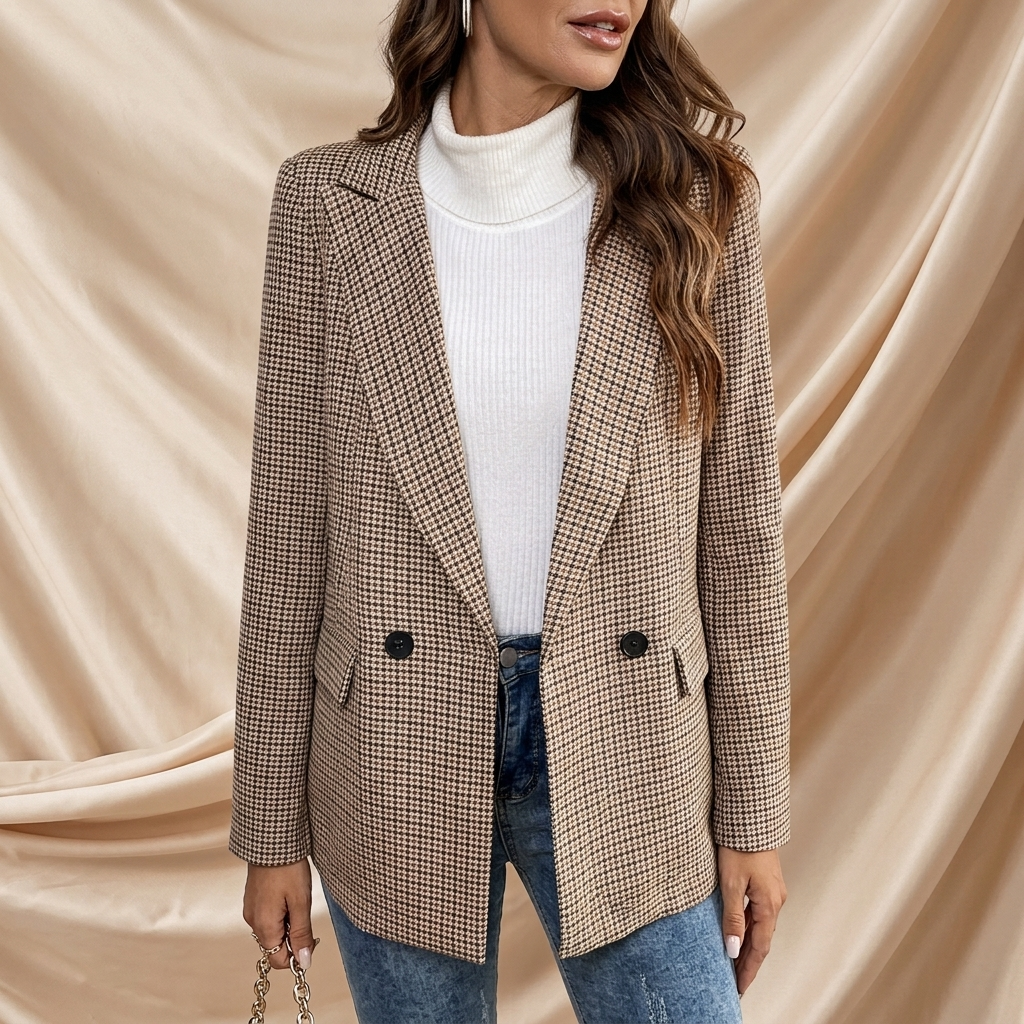 Léa Women's Formal Plaid Business Casual Jacket