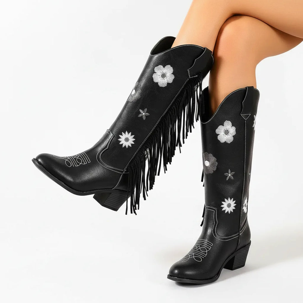 Élise Floral Western Cowboy Boots