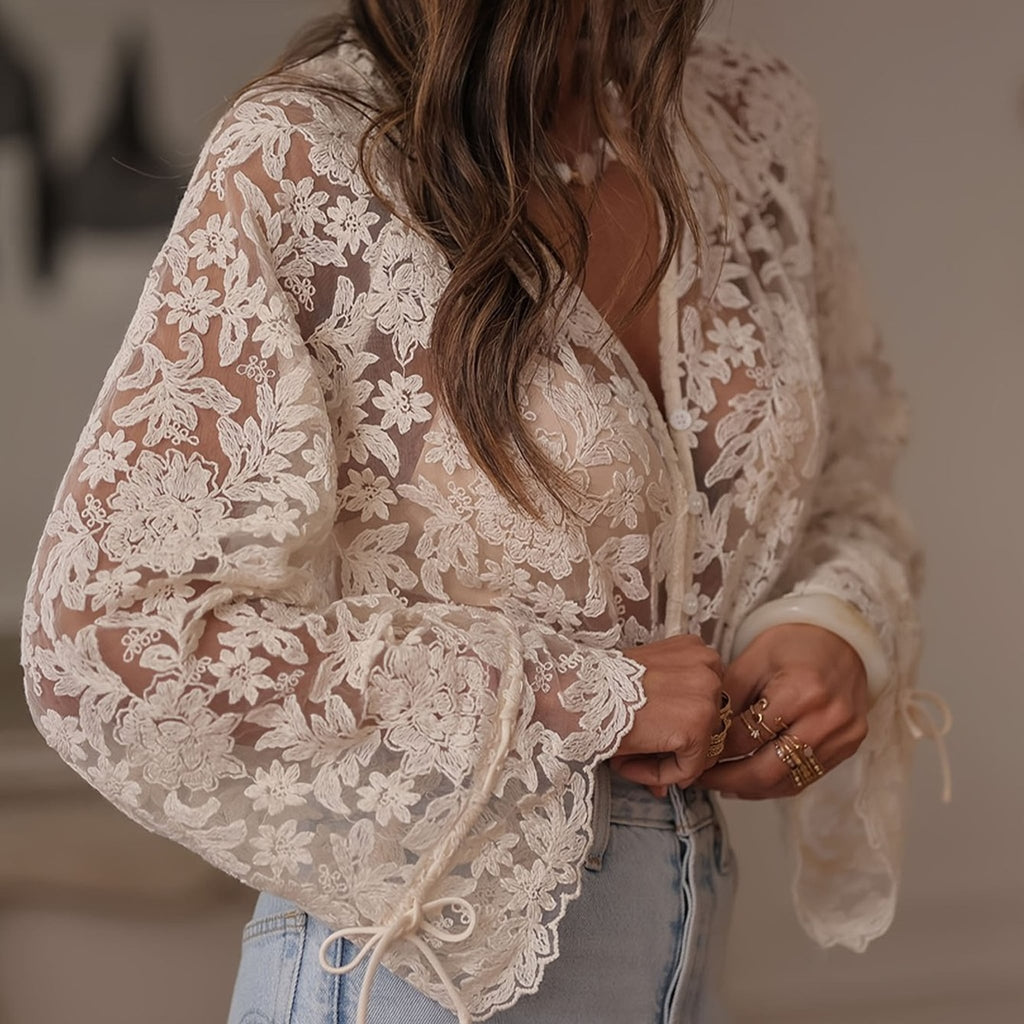 Léa Delia Floral Lace Blouse
