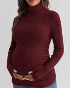 Léa Classic Maternity Ribbed Knit Turtleneck