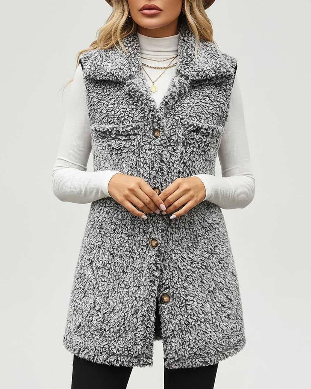 Léa Women's Velvety Plush Mid-Length Warm Vest