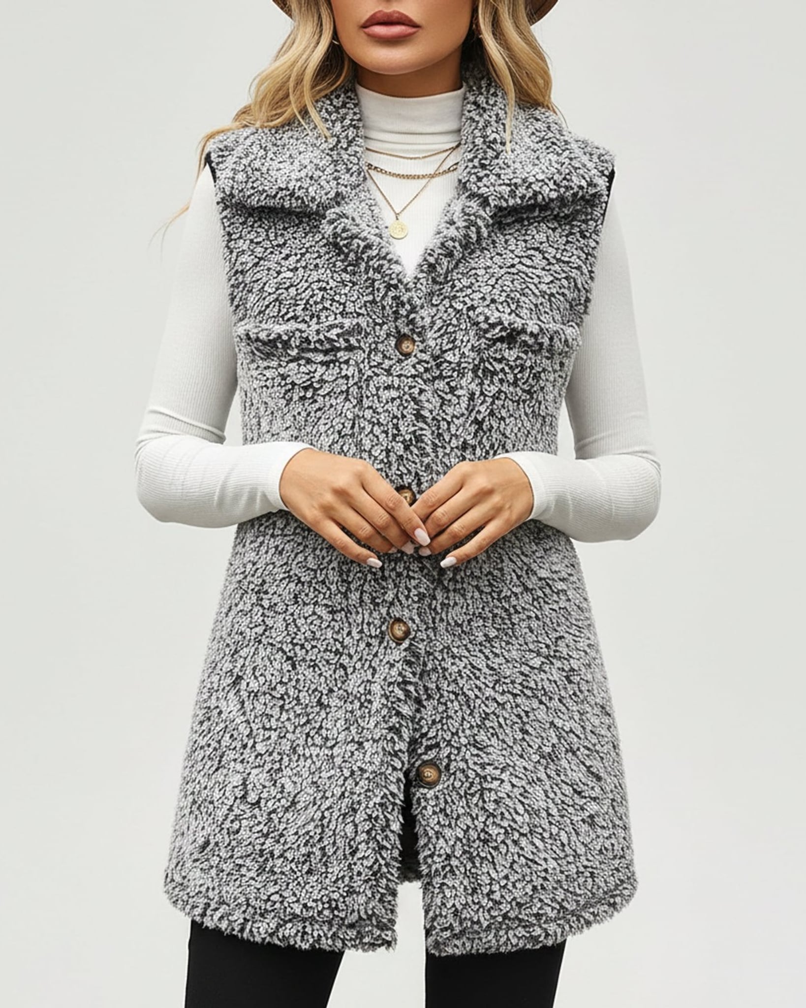 Léa Women's Velvety Plush Mid-Length Warm Vest