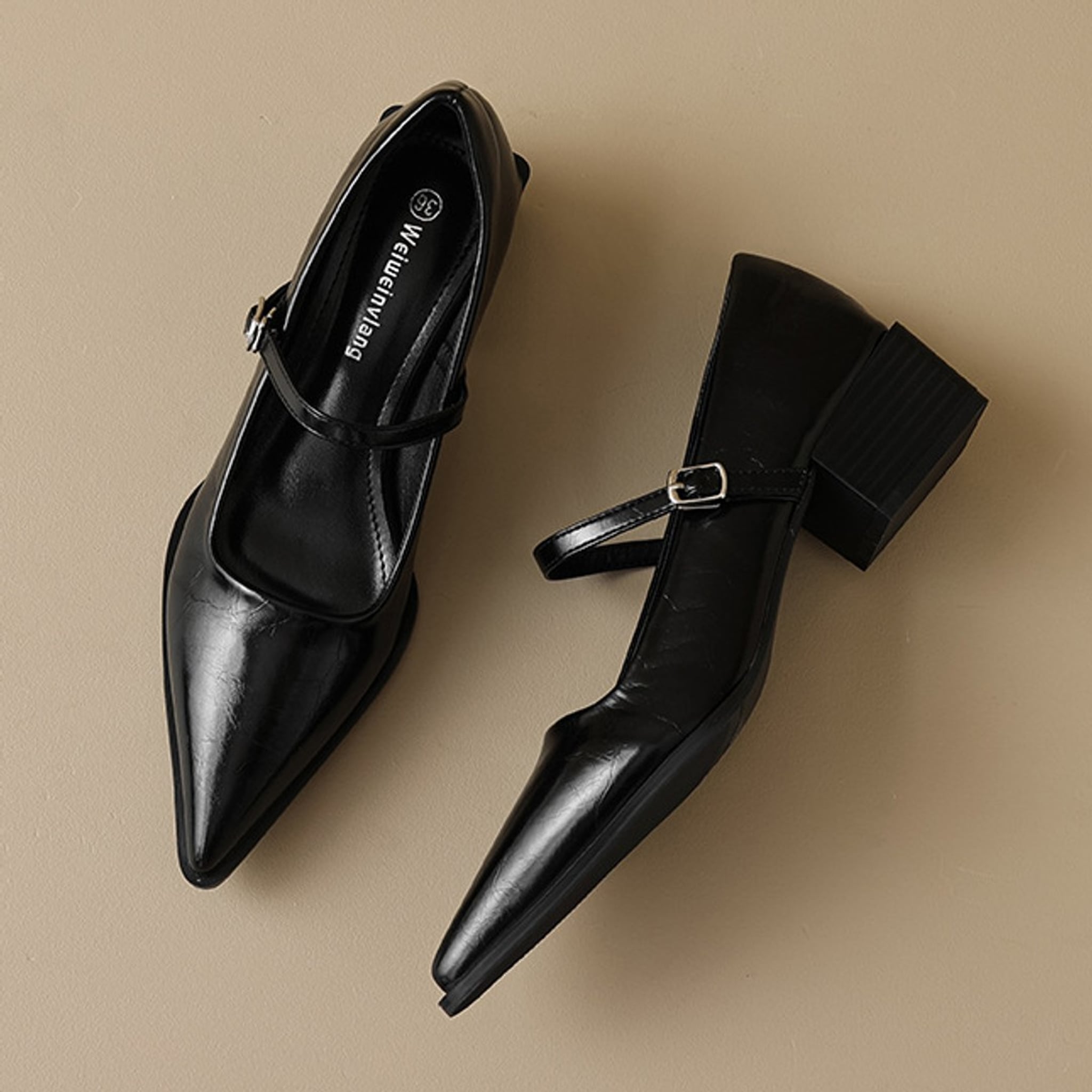 Élise French Pointed Toe Mary Jane Heels