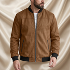Clifford Minimal Suede Bomber Jacket