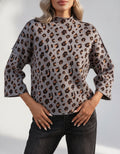 Léa Savannah Leopard Mid Collar Long Sleeve